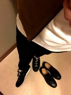 「NIKE（ナイキ）の【NIKE/ナイキ】WMNS MD RUNNER 2 ＭＤランナー２（スニーカー、ブラック系）」を使った、ゆーきんきんさん（メンズ・167cm）の秋コーディネート