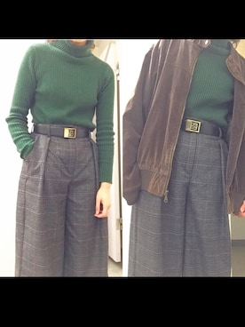 「WOOLRICH（ウールリッチ）のアイテム（ブルゾン）」を使った、miiさん（レディース・160cm）の冬コーディネート