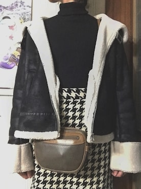 「CELINE」｜「アイテム（ブルゾン）」を使った、miiさん（レディース・160cm）の冬コーディネート