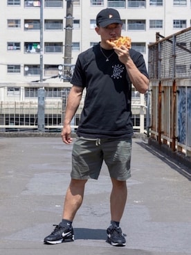 「unrelaxing（アンリラクシング）のアイテム（帽子）」を使った、メメタァ。さん（メンズ・170cm）の夏コーディネート