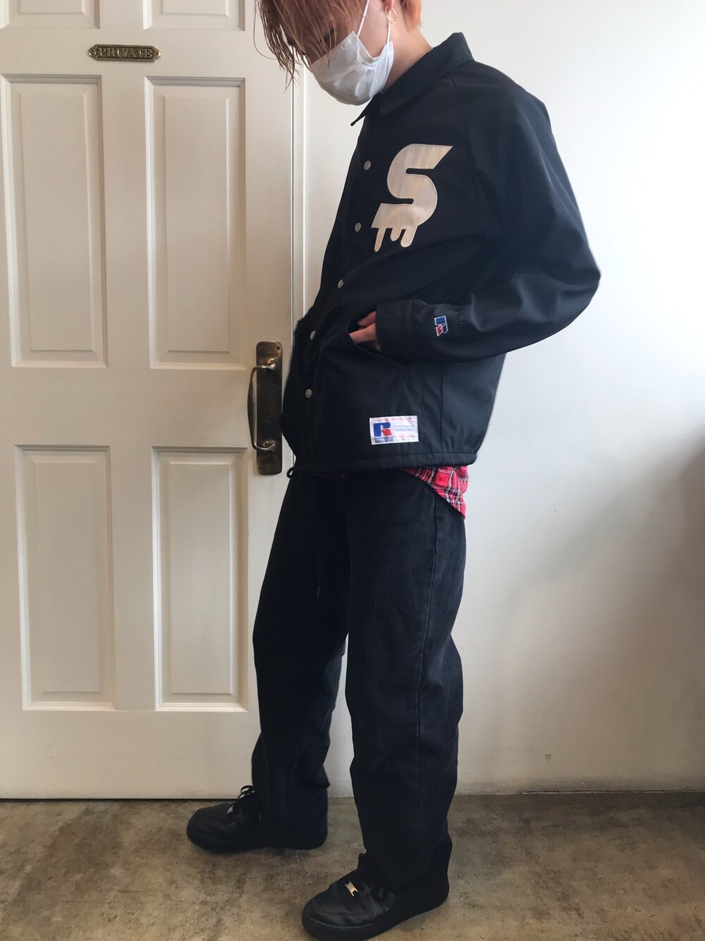 「おしゃれさんと繋がりたい、秋服、ootd、オーバーサイズ、今日のコーデ、シンプル、エイチアンドエム、go slow caravan、NIKE、スニーカー」｜「go slow caravanのアイテム（ブルゾン、ブラック系）」を使った、Takuyaさん（メンズ・168cm）の秋コーディネートの1枚目の写真