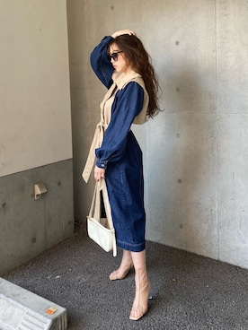 「アイテム（トレンチコート）」を使った、ayakaさん（レディース・161cm）の春コーディネート