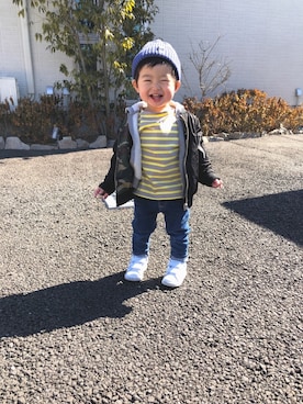 「1歳6ヶ月」｜「アイテム（ブルゾン）」を使った、𝙰 𝚈 𝚄 𝙼 𝙸さん（キッズ・80cm）の春コーディネート