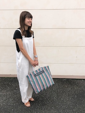 「エルメス」｜「アイテム（オールインワン・サロペット）」を使った、𝙰 𝚈 𝚄 𝙼 𝙸さん（レディース・160cm）の夏コーディネート