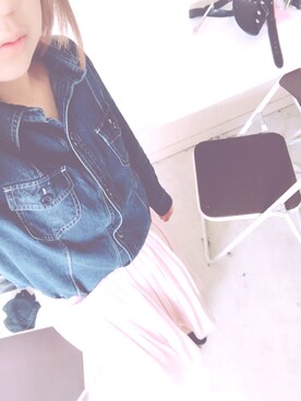 「H&M DIVIDED（エイチアンドエム　ディヴァイデッド）のアイテム（バレエシューズ）」を使った、まぴちるさん（レディース・160cm）の春コーディネート