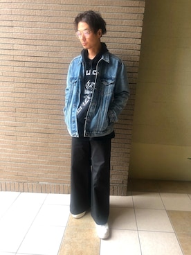 「Bershka（ベルシュカ）のアイテム（デニムジャケット）」を使った、somuchanさん（メンズ・171cm）の冬コーディネート