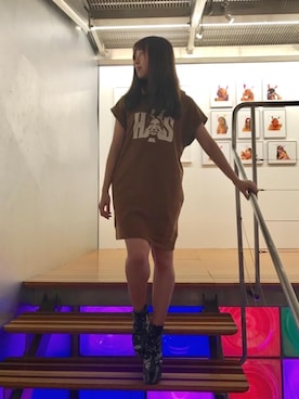 「パーカーワンピ」｜「アイテム（ワンピース/ドレス）」を使った、Momoka❁︎さん（レディース・165cm）の夏コーディネート