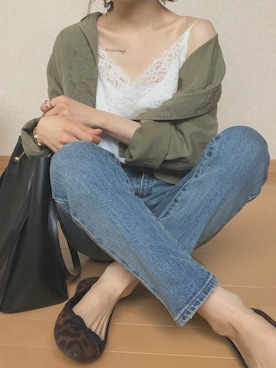 「zozoデニム」｜「アイテム（バレエシューズ）」を使った、mizukiさん（レディース・150cm）の夏コーディネート