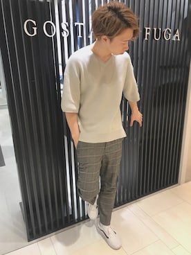 「GOSTAR DE FUGA（ゴスタール ジフーガ）のアイテム（スラックス）」を使った、masato nakaiさん（メンズ・175cm）の春コーディネート