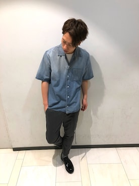 「GOSTAR DE FUGA（ゴスタール ジフーガ）のアイテム（スラックス）」を使った、masato nakaiさん（メンズ・175cm）の夏コーディネート