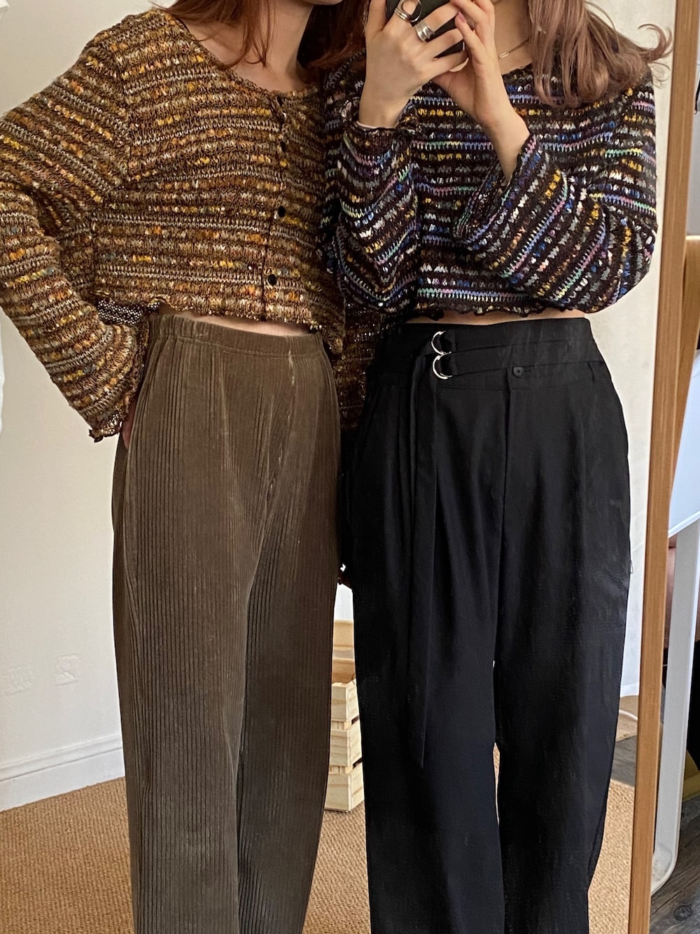 「_ryoko.coのアイテム（ニット/セーター、ブラウン系）」を使った、yamさん（レディース・162cm）の秋コーディネートの1枚目の写真