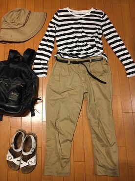 「フェリシモ（フェリシモ）のアイテム（帽子）」を使った、junjunさん（レディース・157cm）の春コーディネート