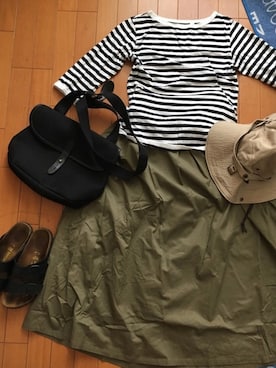 「BIRKENSTOCK（ビルケンシュトック）のARIZONA/アリゾナ ホワイト (UNISEX)（サンダル）」を使った、junjunさん（レディース・157cm）の夏コーディネート