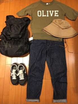 「フェリシモ（フェリシモ）のアイテム（帽子）」を使った、junjunさん（レディース・157cm）の秋コーディネート