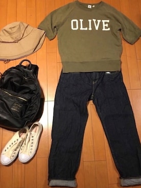 「フェリシモ（フェリシモ）のアイテム（帽子）」を使った、junjunさん（レディース・157cm）の春コーディネート