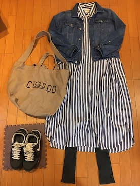 「avecmoi（アヴェクモワ）のアイテム」を使った、junjunさん（レディース・157cm）の春コーディネート