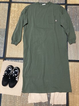 「FREAK'S STORE（フリークスストア）の▽【WEB限定】リブフレアサマーニットパンツ(カラーパンツ)（スラックス）」を使った、junjunさん（レディース・157cm）の冬コーディネート