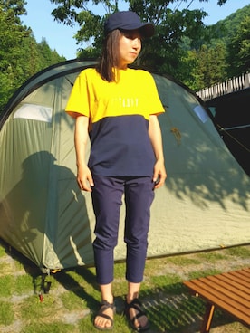 「ファミリーキャンプ」｜ありささん（レディース・154cm）の春コーディネート