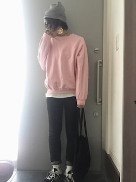 「SSUR（サー）のアイテム（帽子）」を使った、サオルさん（レディース・153cm）の冬コーディネート