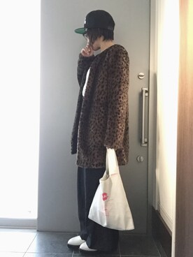 「SSUR（サー）のアイテム（帽子）」を使った、サオルさん（レディース・153cm）の冬コーディネート