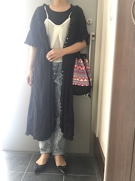 「Freesia（フリージア）のアイテム」を使った、サオルさん（レディース・153cm）の夏コーディネート