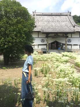 「88TEES（エイティーエイティーズ）のアイテム（Tシャツ/カットソー）」を使った、サオルさん（レディース・153cm）の夏コーディネート