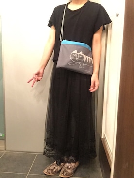 「Lisa Larson（リサラーソン）のアイテム（バッグ）」を使った、サオルさん（レディース・153cm）の秋コーディネート