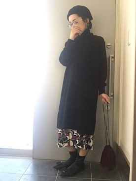 「ベレー帽推奨委員会」｜「アイテム（ブーティ）」を使った、サオルさん（レディース・153cm）の秋コーディネート