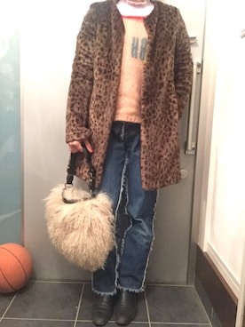 「フリンジデニム」｜「アイテム（その他アウター）」を使った、サオルさん（レディース・153cm）の秋コーディネート