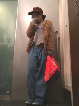 「アイテム（ブーツ、シルバー系）」を使った、サオルさん（レディース・153cm）の冬コーディネート