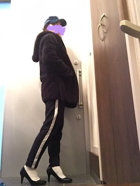 「白靴下」｜「アイテム（その他アウター）」を使った、サオルさん（レディース・153cm）の冬コーディネート