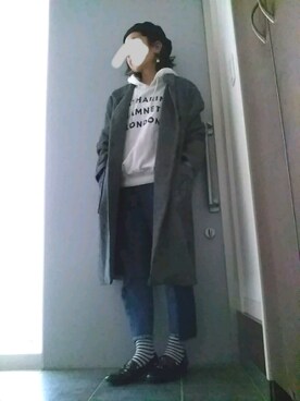 「ベレー帽推奨委員会」｜「アイテム（その他アウター）」を使った、サオルさん（レディース・153cm）の冬コーディネート