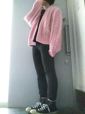 「H&M（エイチ・アンド・エム）のアイテム（カーディガン/ボレロ）」を使った、サオルさん（レディース・153cm）の春コーディネート