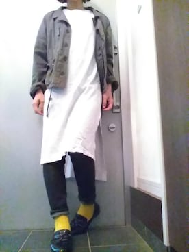 「Heather（ヘザー）のアイテム（ミリタリージャケット）」を使った、サオルさん（レディース・153cm）の春コーディネート