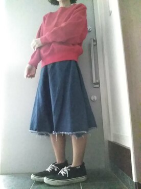「Yves Saint Laurent（イヴサンローラン）のアイテム（スウェット）」を使った、サオルさん（レディース・153cm）の春コーディネート