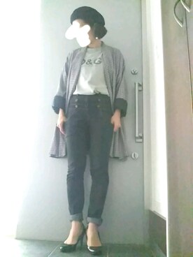 「ベレー帽推奨委員会」｜「アイテム（その他アウター）」を使った、サオルさん（レディース・153cm）の春コーディネート