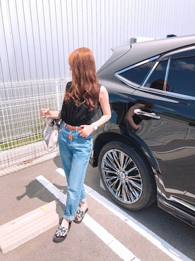 「MSGM（エムエスジーエム）のアイテム（サンダル）」を使った、リさ🍵さん（レディース・157cm）の夏コーディネート