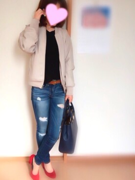 「ASBee（アスビー）のアイテム（パンプス）」を使った、まめたん。さん（レディース・150cm）の春コーディネート