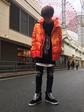 「backlash」｜「アイテム（ダウンジャケット/コート）」を使った、motohisaさん（メンズ・175cm）の秋コーディネート
