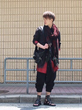 「KMRii（ケムリ）のアイテム（バッグ）」を使った、motohisaさん（メンズ・176cm）の春コーディネート
