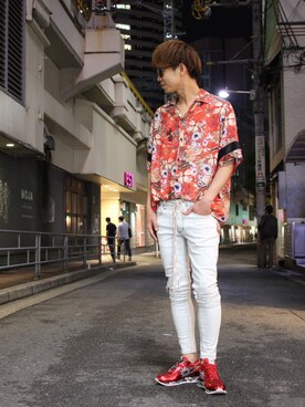 「REPRESENT（リプレゼント）のアイテム（トップス）」を使った、motohisaさん（メンズ・176cm）の夏コーディネート