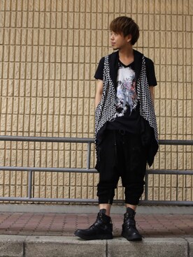 「KMRii（ケムリ）のアイテム（カーディガン/ボレロ）」を使った、motohisaさん（メンズ・176cm）の夏コーディネート