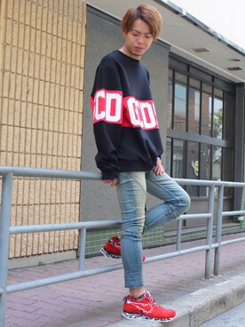 「ROYAL FLASH（ロイヤルフラッシュ）のアイテム（スウェット）」を使った、motohisaさん（メンズ・176cm）の夏コーディネート