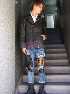 「ISAMU KATAYAMA BACKLASH（イサムカタヤマバックラッシュ）のアイテム（その他アウター）」を使った、motohisaさん（メンズ・176cm）の夏コーディネート