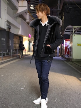 「roar（ロアー）のアイテム（ジャケット/アウター）」を使った、motohisaさん（メンズ・176cm）の秋コーディネート