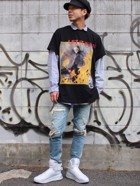 「CAVIALE（カビアーレ）のアイテム」を使った、motohisaさん（メンズ・176cm）の春コーディネート