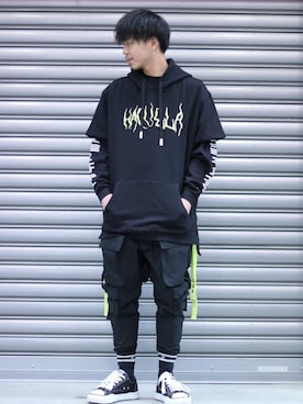 「Haculla（ハキュラ）のアイテム」を使った、motohisaさん（メンズ・176cm）の冬コーディネート