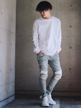 「RtA（アールティーエー）のアイテム」を使った、motohisaさん（メンズ・176cm）の春コーディネート