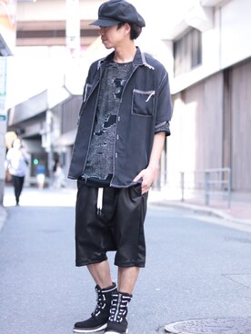 「ISAMU KATAYAMA BACKLASH（イサムカタヤマバックラッシュ）のアイテム（キャスケット）」を使った、motohisaさん（メンズ・176cm）の春コーディネート