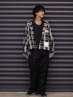 「MIHARAYASUHIRO（ミハラヤスヒロ）のアイテム（ジャケット/アウター）」を使った、motohisaさん（メンズ・176cm）の夏コーディネート